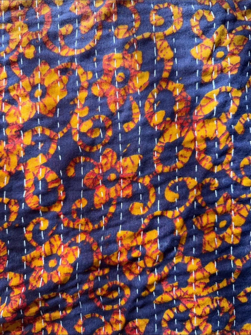 One-of-a-Kind Recycled Sari Cotton Blanket, Boho Throw Handmade in India